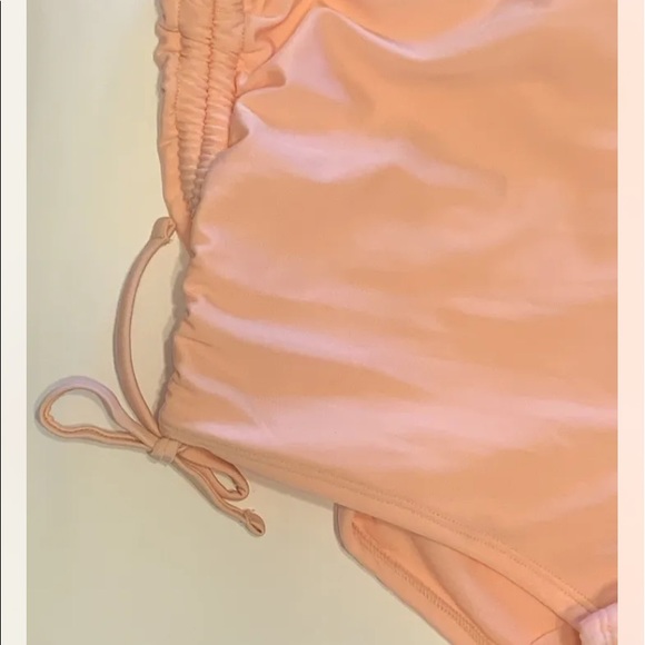 Oceanfront Women’s Light Coral Ruched Side High Waisted Bottoms Plus Size XL - Picture 3 of 7